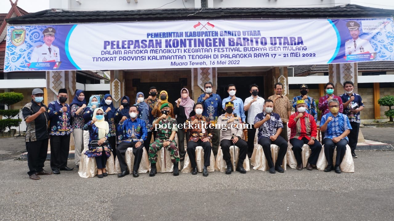 Forkopimda Barito Utara Lepas Kontingen Barito Utara Dalam Festival Budaya Isen Mulang