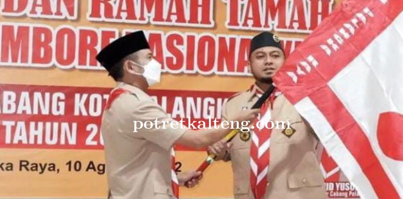 Lepas Peserta Jamnas XI Kontingen Gerakan Pramuka,Fairid Tekankan Jaga Nama Baik Kota Palangka Raya