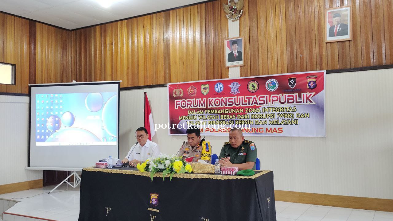 Plh. Sekda Kabupaten Gunung Mas Hadiri Forum Konsultasi Publik Polres Gumas