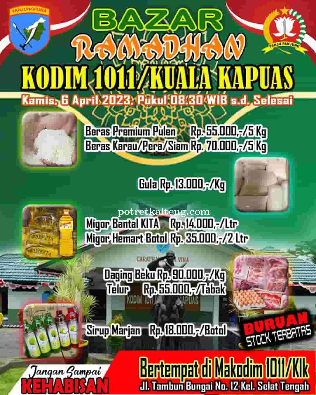 Jelang Kenaikan Harga Mendekati Idul Fitri, Kodim 1011/KLK Gelar Bazar Murah