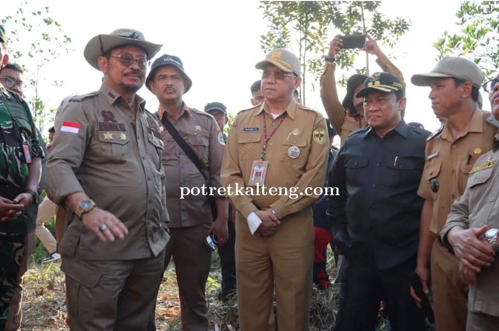 Menteri Pertanian bersama Wagub Kalteng Tinjau Calon Lokasi Food Estate Singkong di Kabupaten Gumas