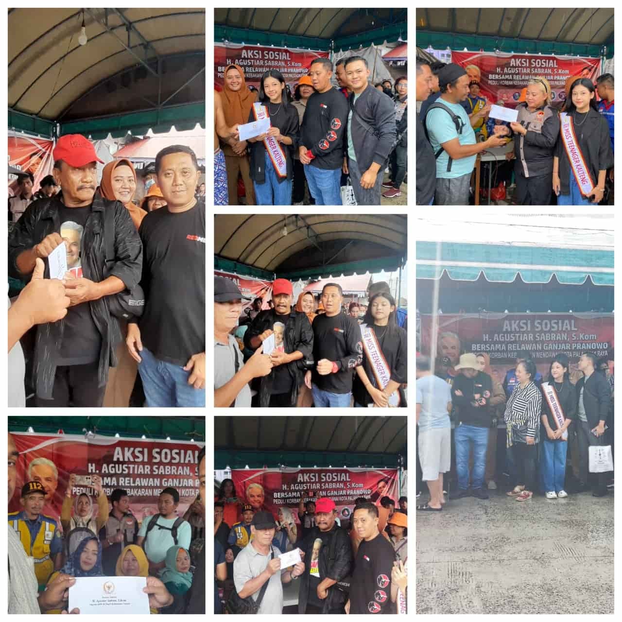 H Agustiar Sabran bersama Relawan Ganjar serahkan bantuan, kepada korban kebakaran Mendawai