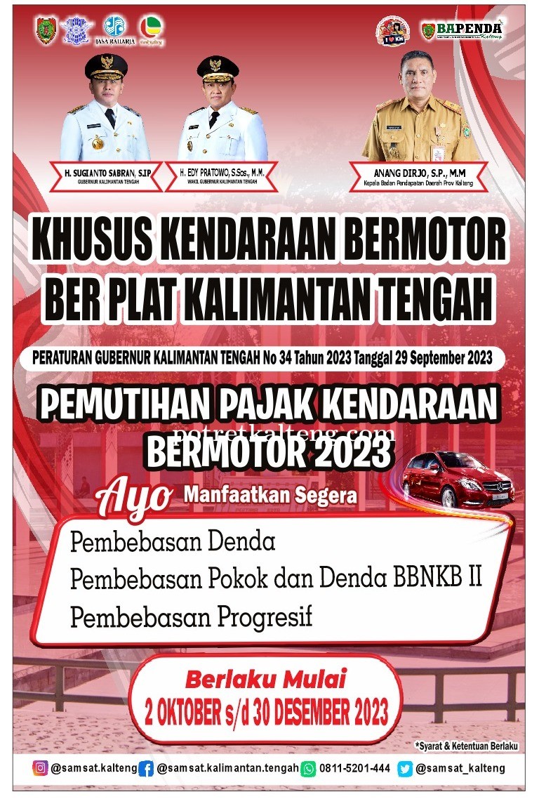 Bapenda Prov. Kalteng Laksanakan Program Pemutihan Denda Pajak Kendaraan Bermotor
