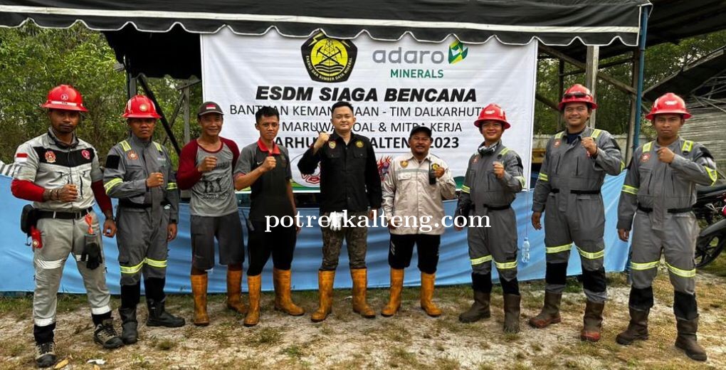 Dinas ESDM Prov Kalteng dan PT. Adaro Mineral Indonesia Bantu Penanggulangan Karhutla