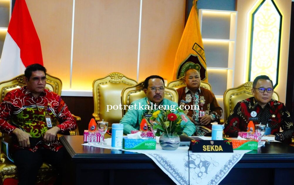 Sekda Kalteng Ikuti Rapat Pembahasan Pencegahan Korupsi Sektor Bisnis di Kalteng secara Virtual