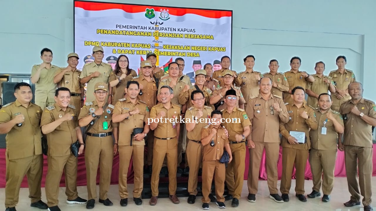 Pemkab Kapuas Tandatangani Perjanjian Kerjasama Dinas PMD dan Kejari Kapuas