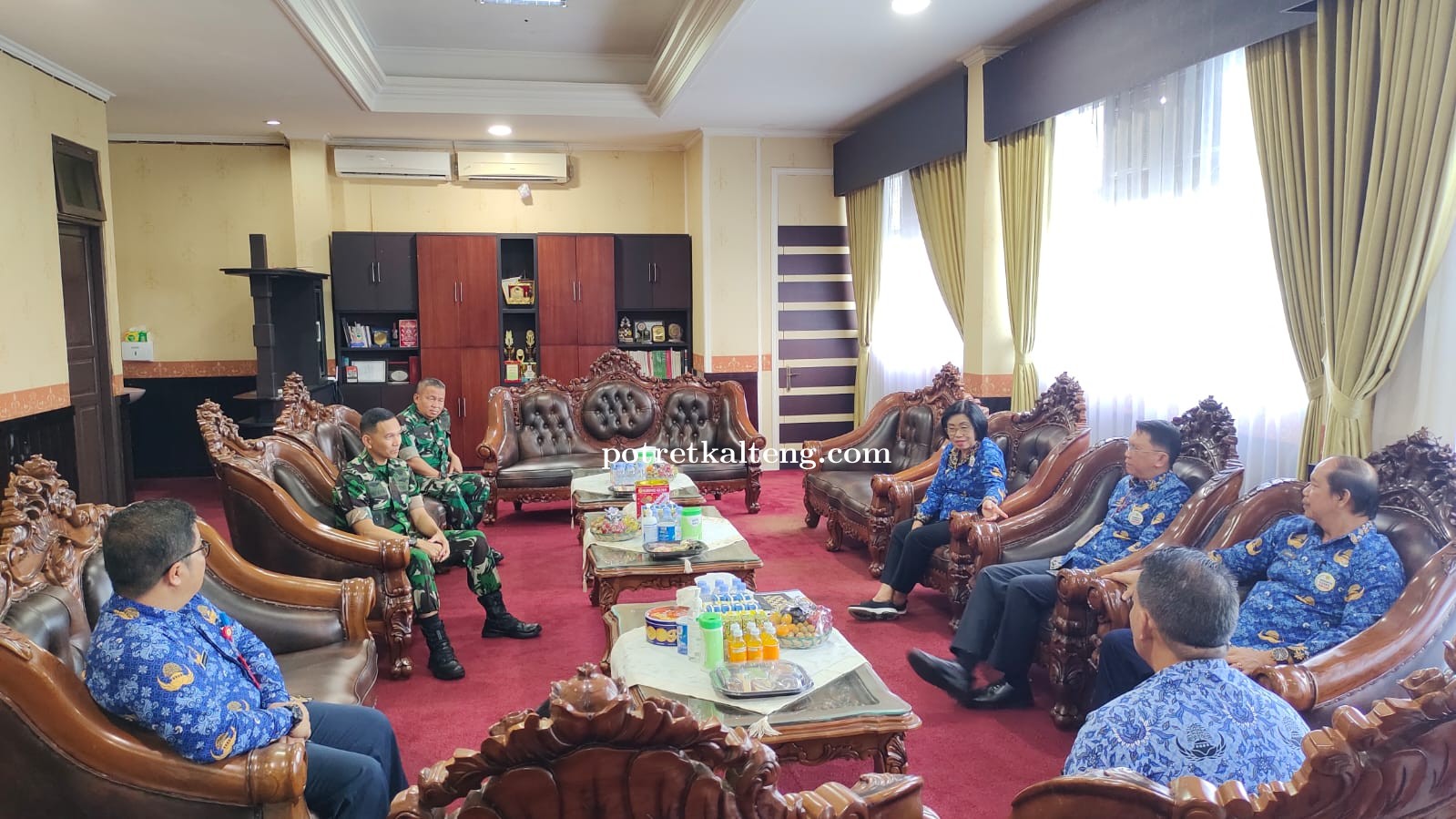Wakil Bupati Gunung Mas Sambut Kunjungan Kerja Dandim 1016/Plk yang Baru