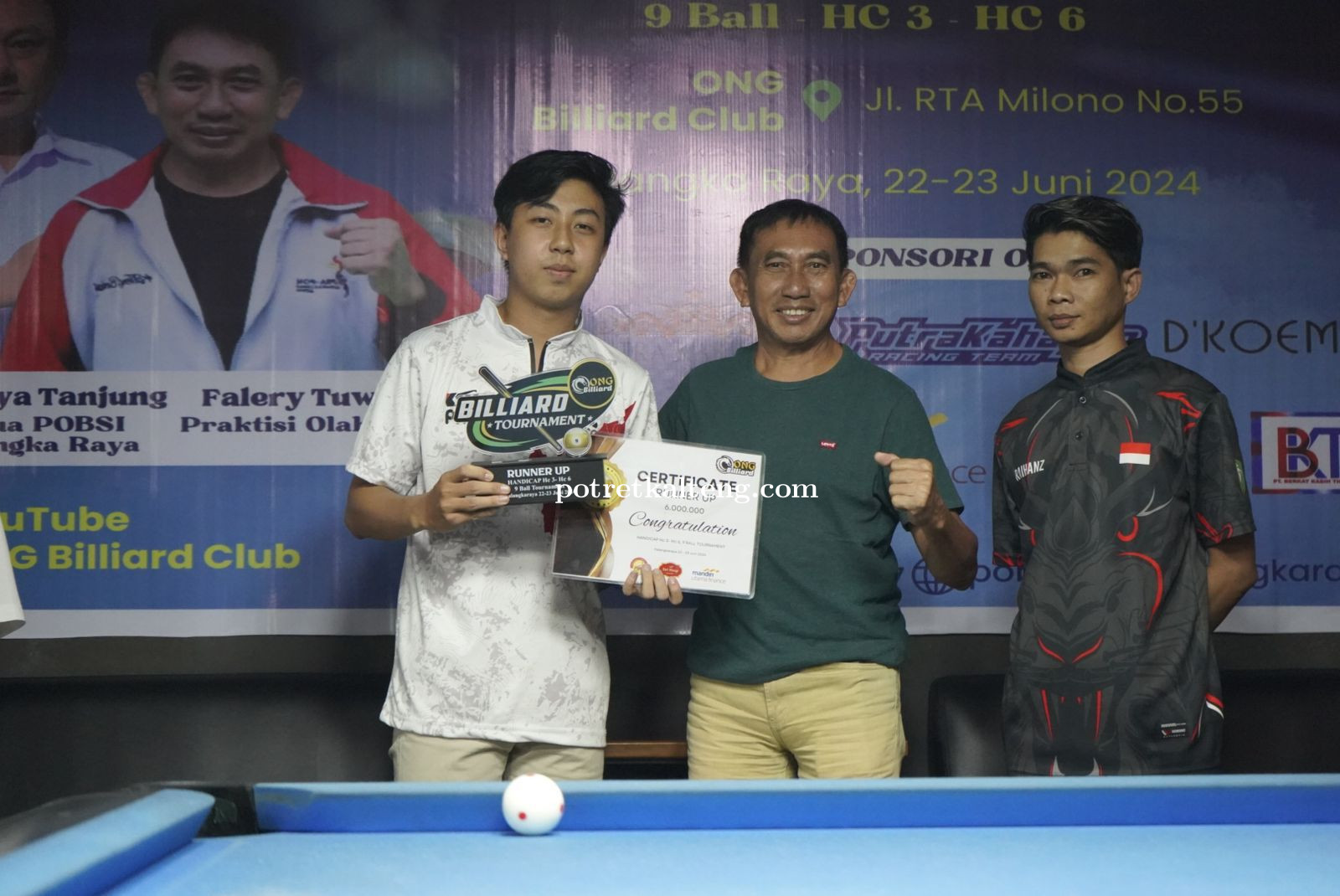 Hadiri Tournament Billiard Se-Kalteng-Sel, Falery Tuwan Harap Kalteng Lahirkan Atlet Berprestasi