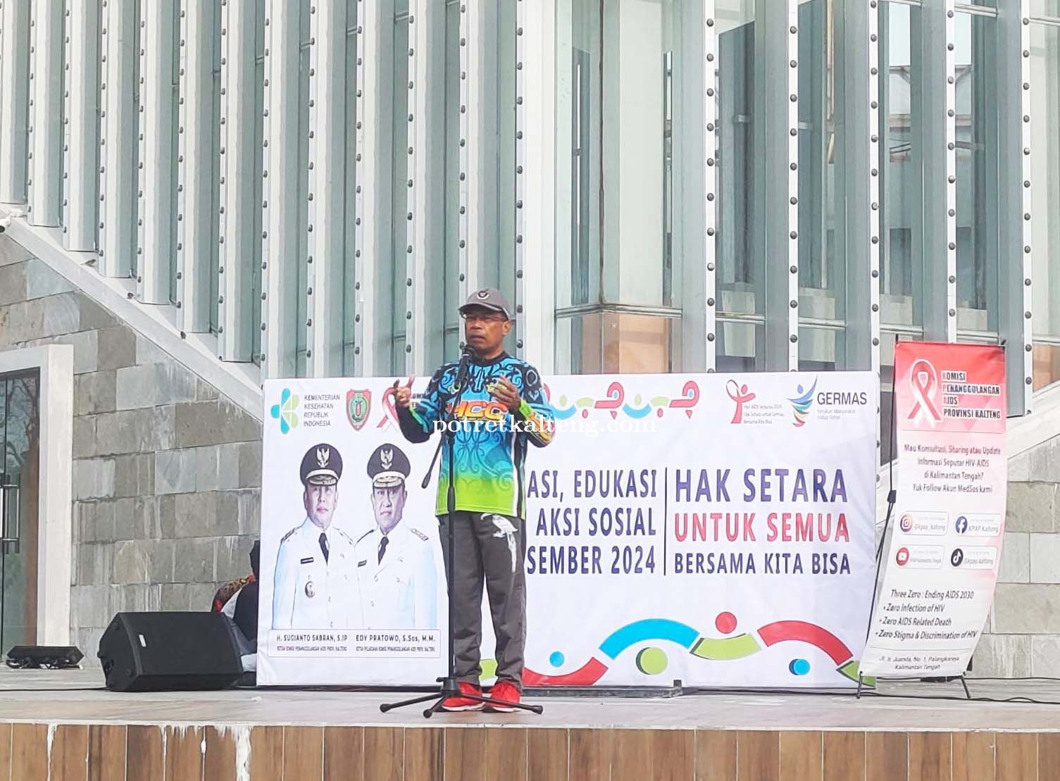 Peringati Hari AIDS Sedunia, KPA Prov. Kalteng Gelar Senam Bersama dan Aksi Sosial