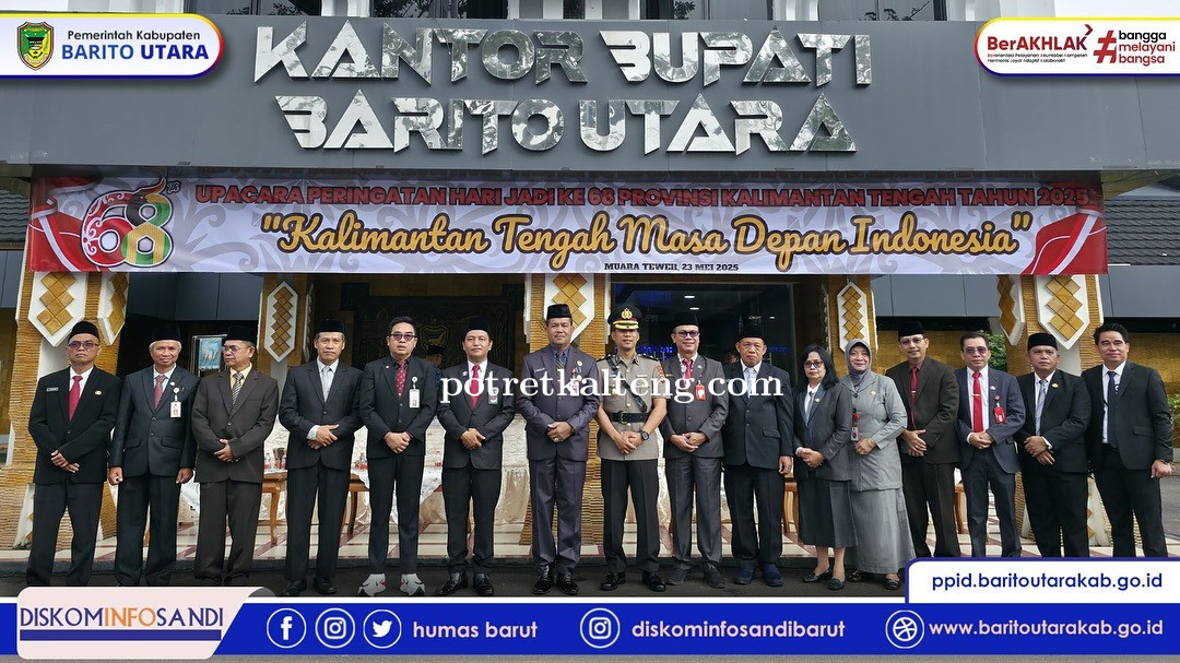 Pemkab Barito Utara Peringati HUT ke-68 Kalteng dengan Upacara Khidmat