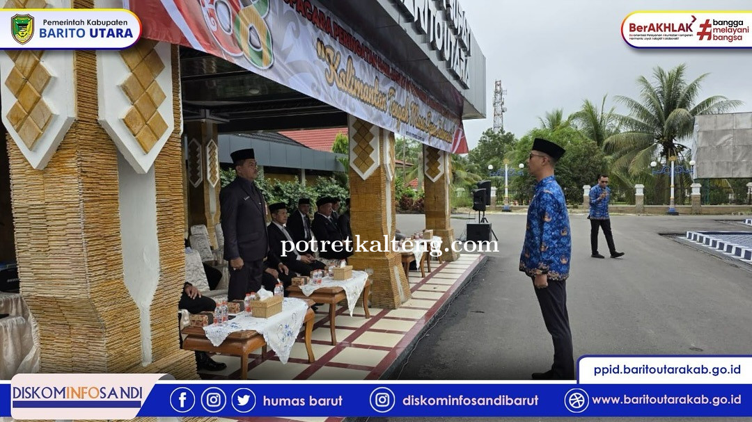 H. Gazali Montallatua Pimpin Upacara HUT Kalteng di Barito Utara