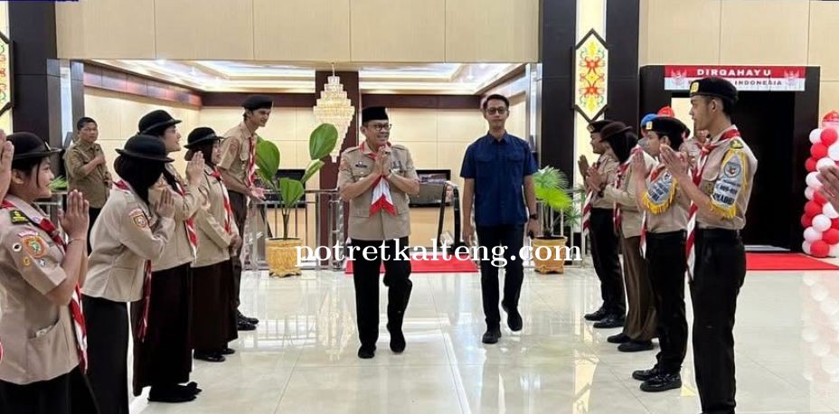 Bupati Barut Hadiri Pelantikan Pengurus Pramuka Kalteng Masa Bakti 2025–2030