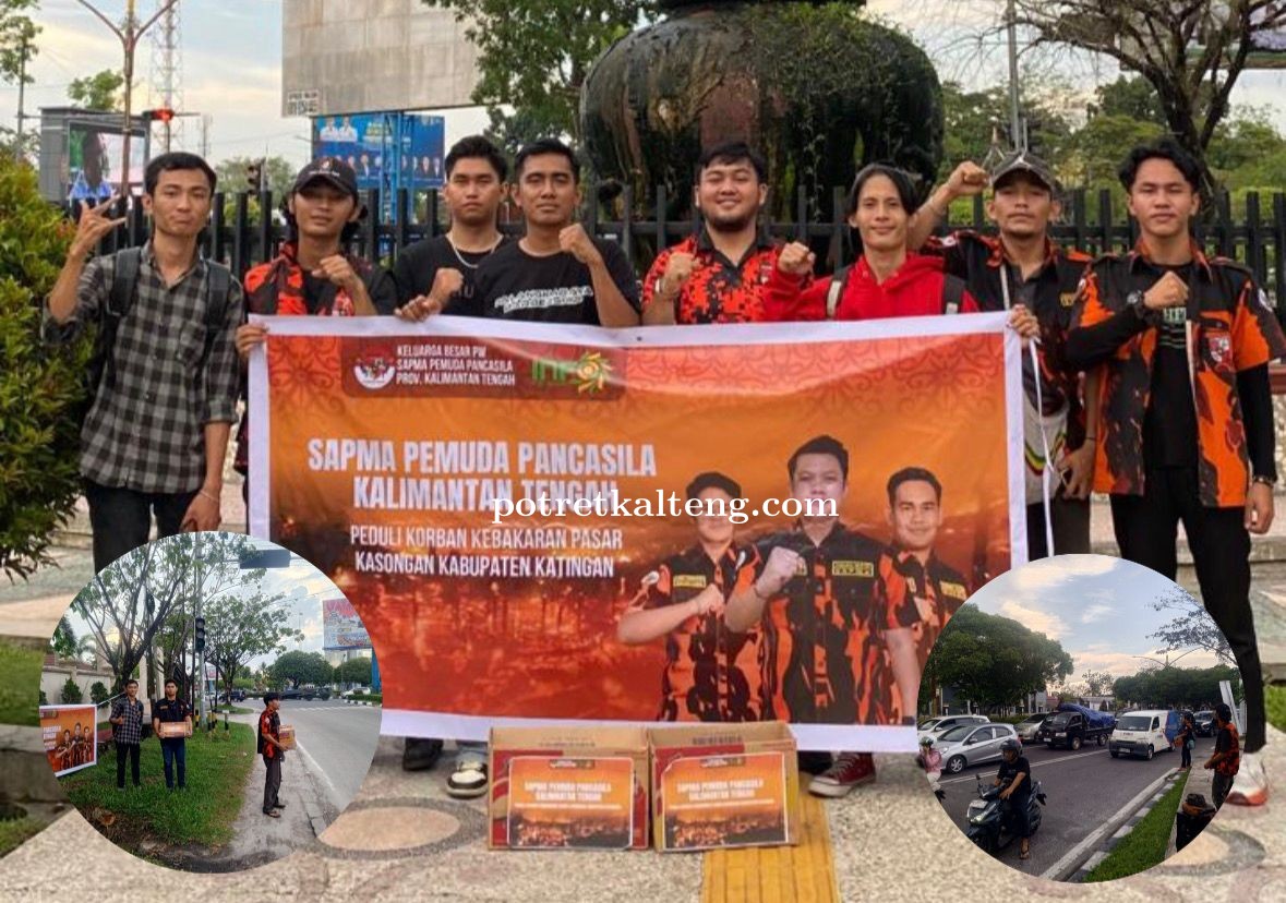 SAPMA Pemuda Pancasila Kalteng Galang Dana untuk Korban Kebakaran Pasar Kasongan