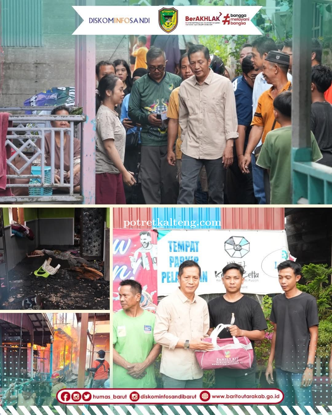 Pemkab Barito Utara Salurkan Bantuan Cepat untuk Korban Kebakaran Jalan Meranti