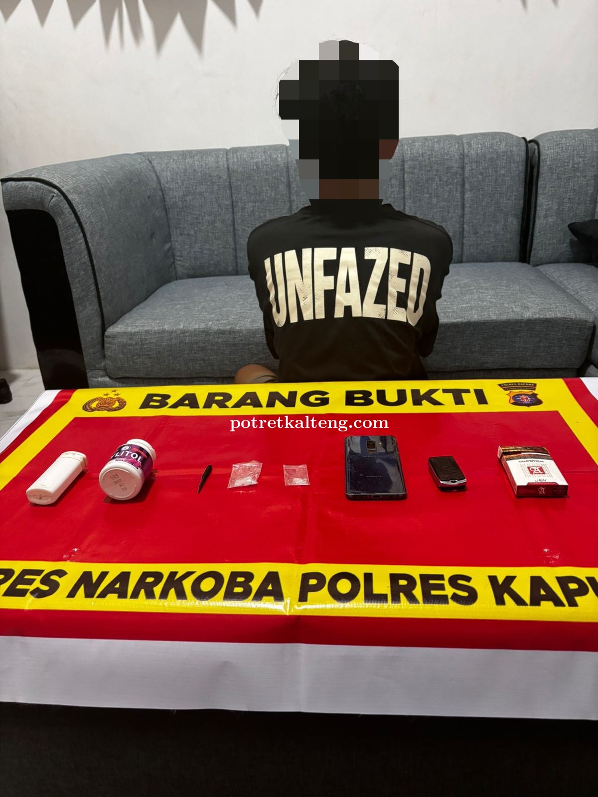 Satresnarkoba Polres Kapuas Amankan Terduga Pelaku Sabu di Hotel Melati
