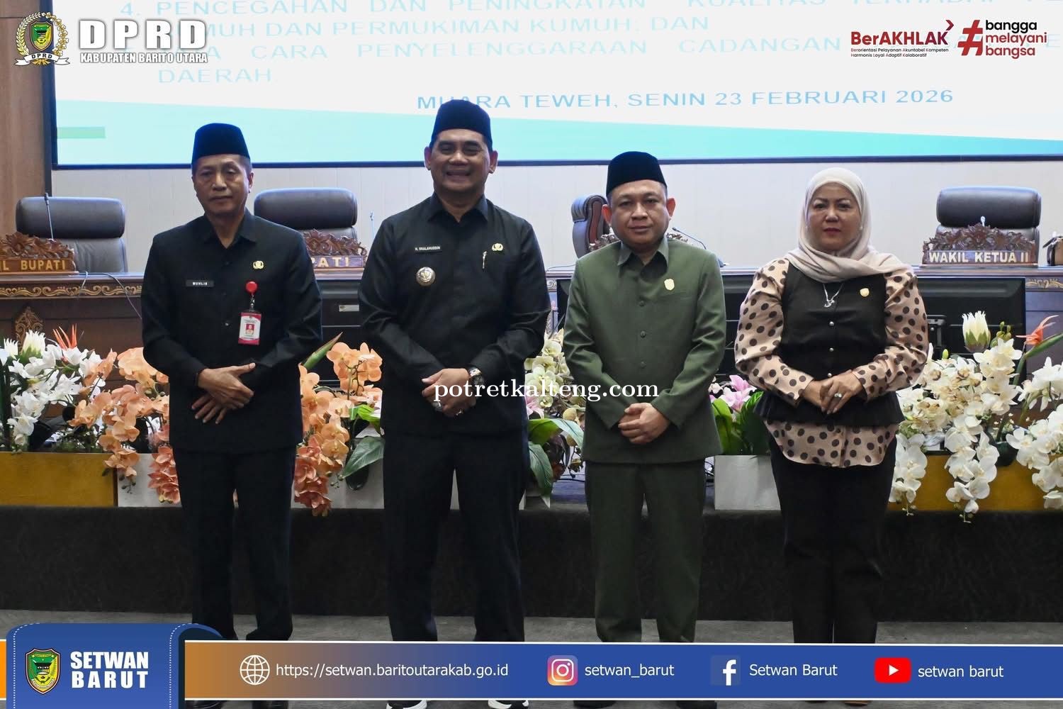 Wakil Ketua I DPRD Barito Utara Pimpin Paripurna Penyampaian Lima Raperda