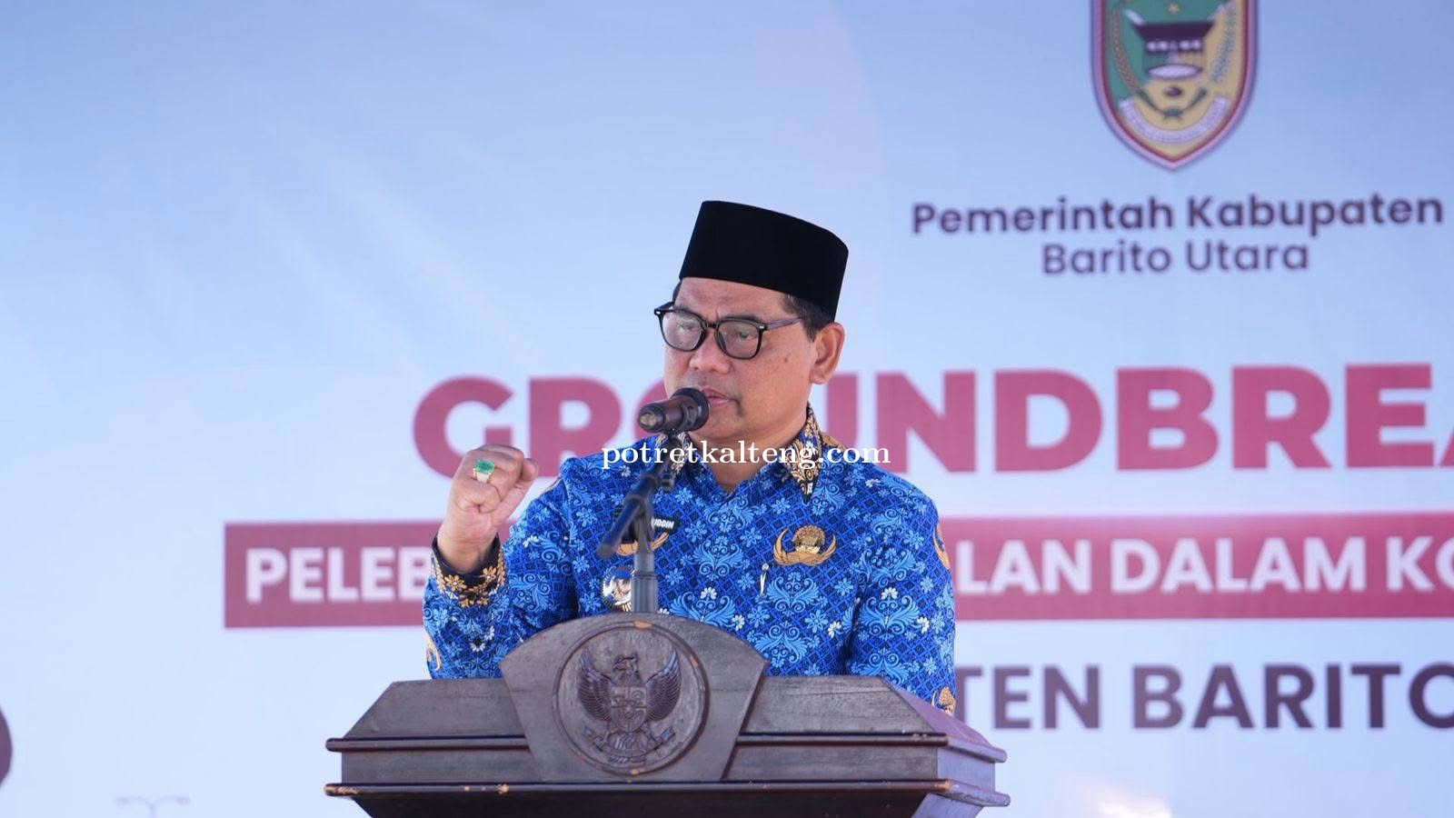 Tingkatkan Kapasitas Jalan Kota, Bupati Barut Resmikan Groundbreaking Pelebaran Jalan Muara Teweh