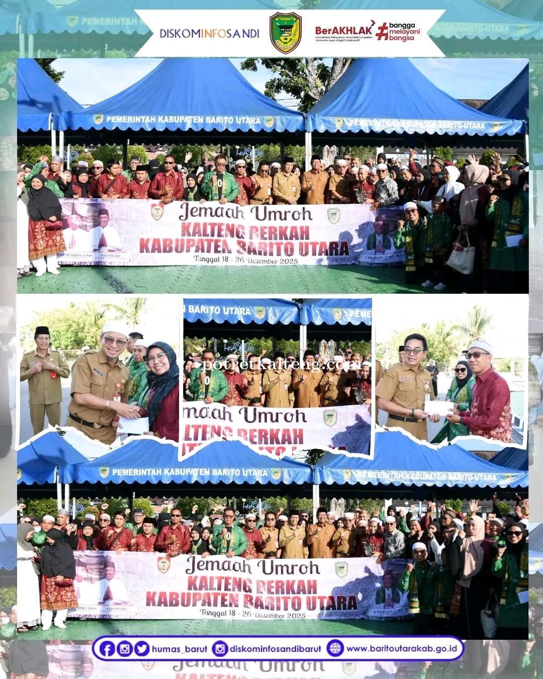 Wakil Bupati Felix Sonadie Lepas Jamaah Umroh Pemenang Jalan Sehat Gubernur Kalteng