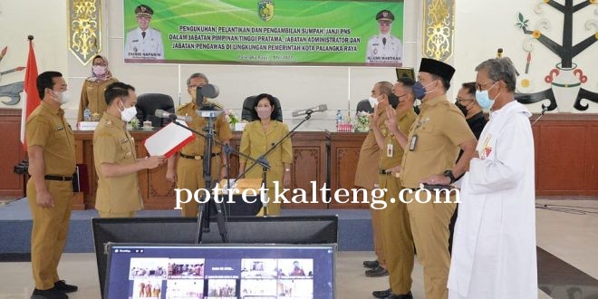 Sejumlah Pejabat Eselon di Lantik dan di kukuhkan oleh Walikota di Lingkungan Pemerintah Kota Palang