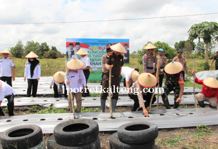 LOUNCING GUGUS TUGAS POLRI MENDUKUNG KETAHANAN PANGAN DI DESA PAMANGKA