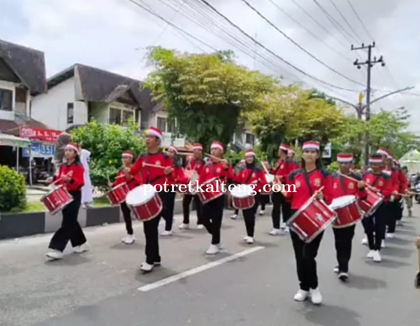 Korps Drumband Gerdayak Indonesia Provinsi Kalteng meriahkan Pawai Tarhib Ramadhan 1444 H