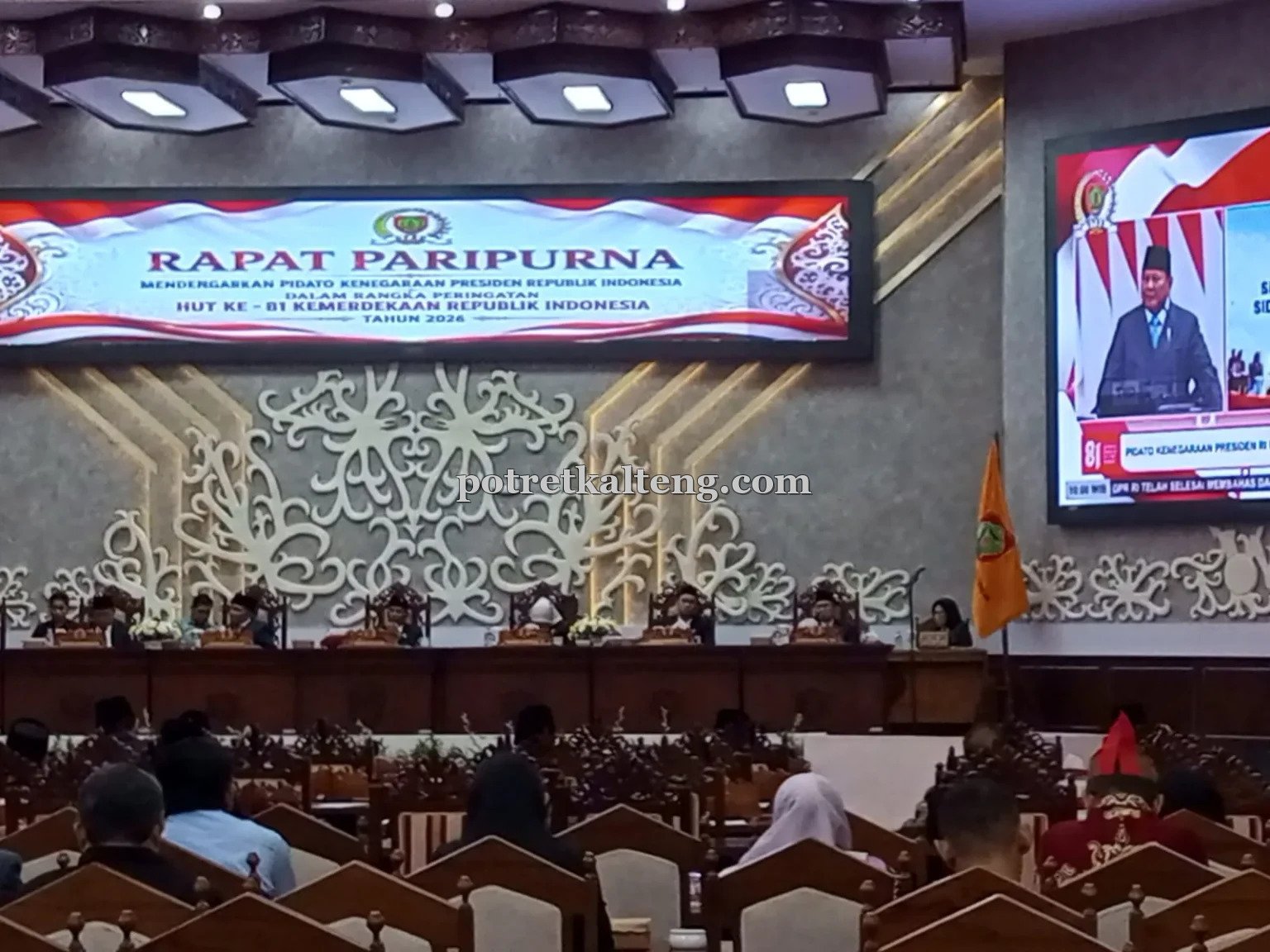 DPRD Kalteng Gelar Paripurna untuk Menyimak Pidato Kenegaraan Presiden Prabowo
