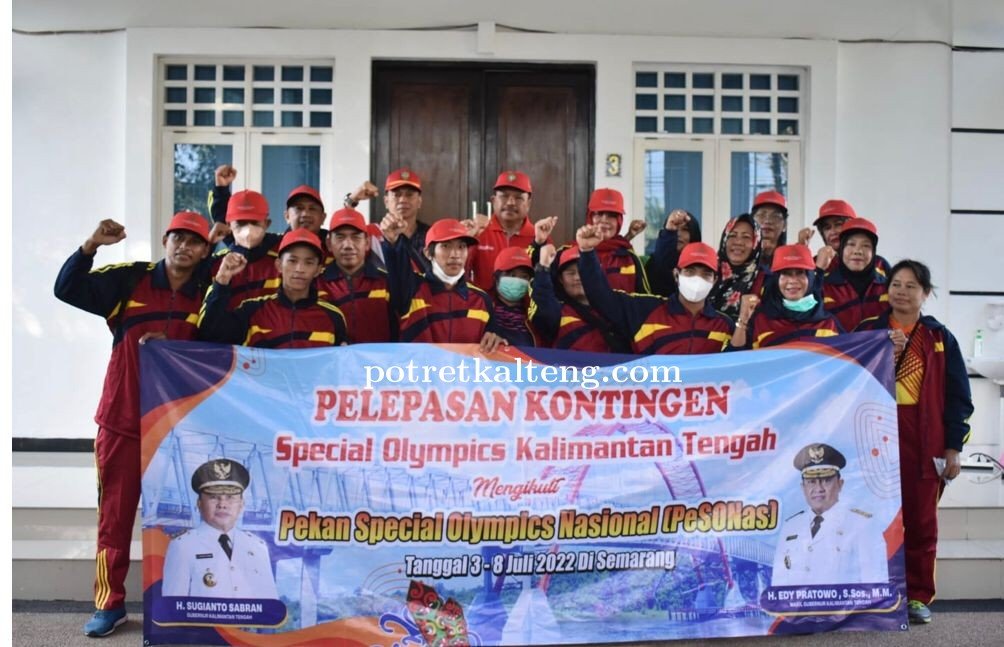 Sekda Kalteng Lepas Keberangkatan Kontingen Pekan Special Olympic Nasional Kalteng
