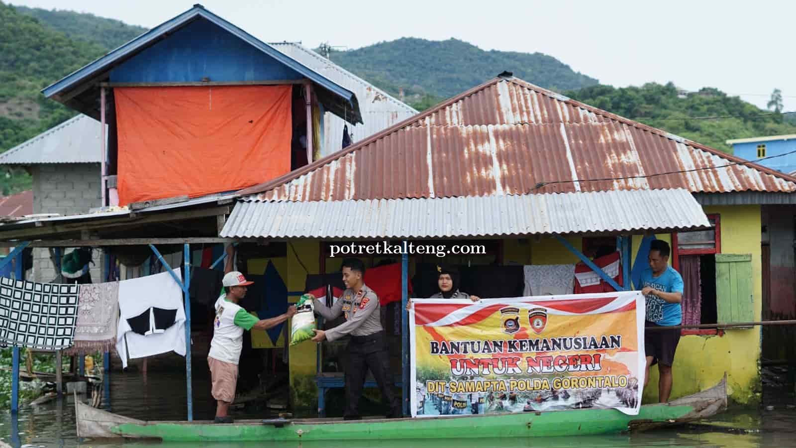 Direktorat Samapta Polda Gorontalo melaksanakan kegiatan Bantuan Kemanusiaan Untuk Negeri