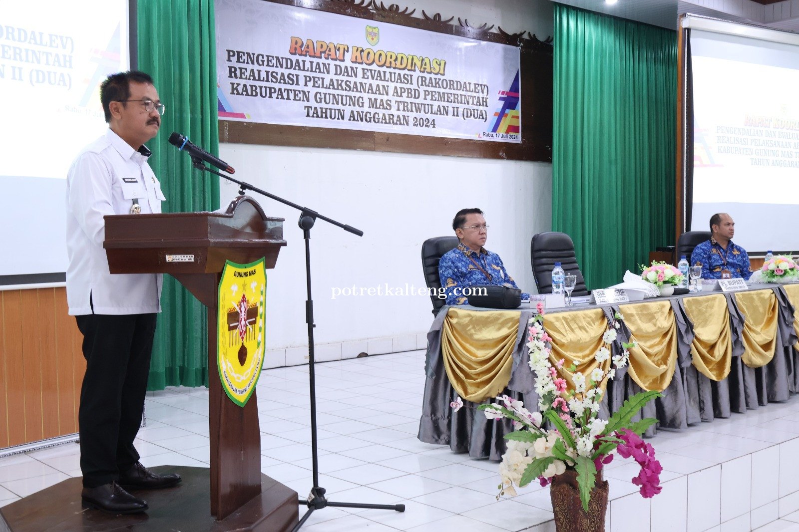 Pj Bupati Gumas, Rakordalev Dalam Rangka Mengevaluasi Berbagai Kegiatan Pembangunan