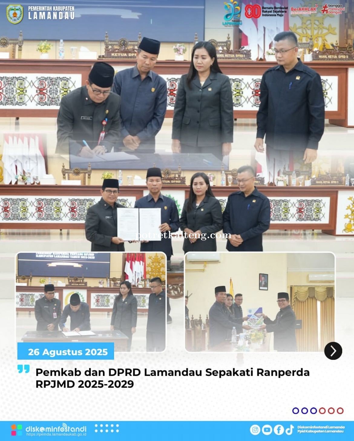 Pemkab Dan DPRD Lamandau Setujui Ranperda RPJMD 2025–2029, Jadi Pedoman Pembangunan Daerah