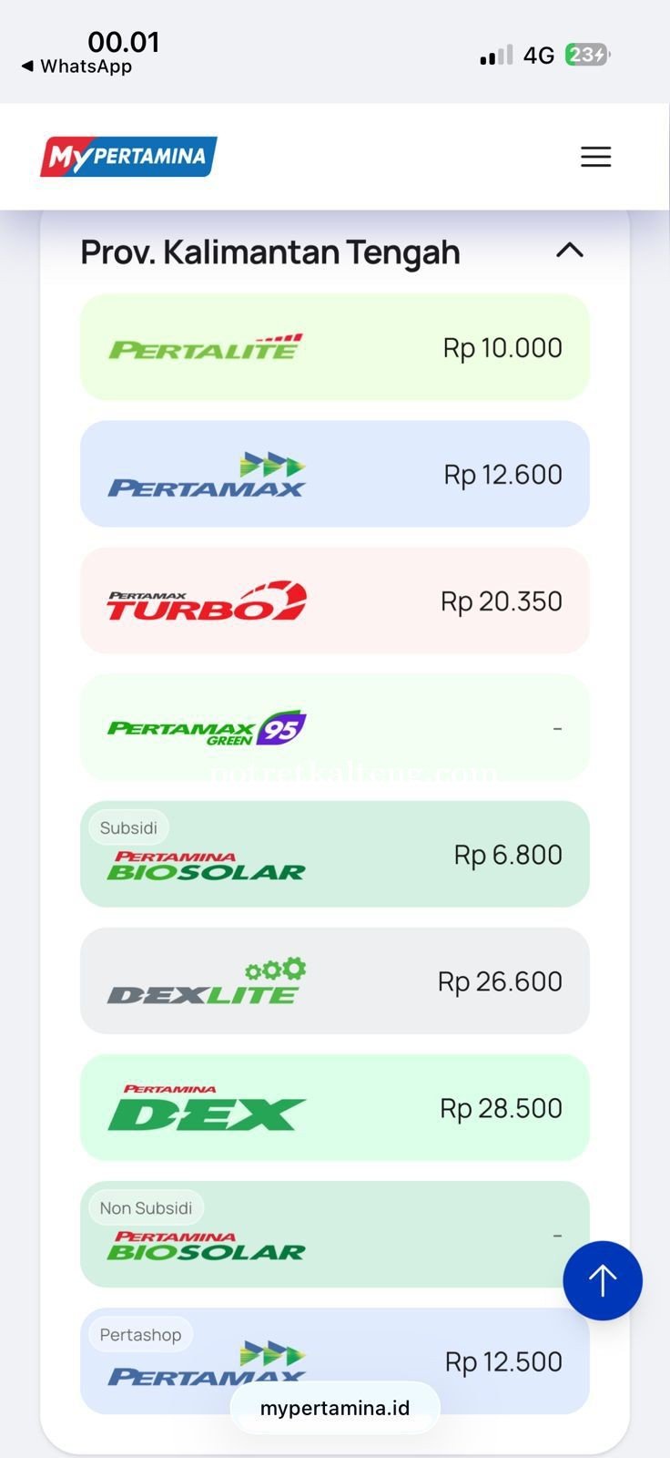 BBM Kembali Naik, Dexlite Tembus 26.600/Liter