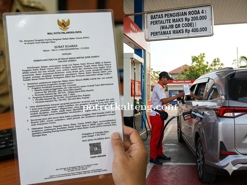 Mulai Hari Ini Pemko Palangka Raya Batasi Pembelian BBM, Pertalite Mobil Maksimal Rp 200 Ribu
