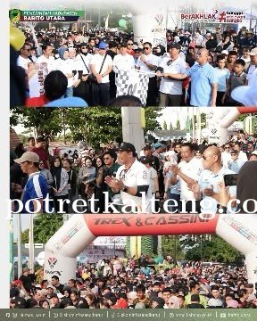 Ribuan Warga Meriahkan Senam Bersama dan Jalan Sehat HUT Bhayangkara ke-80 di Barito Utara