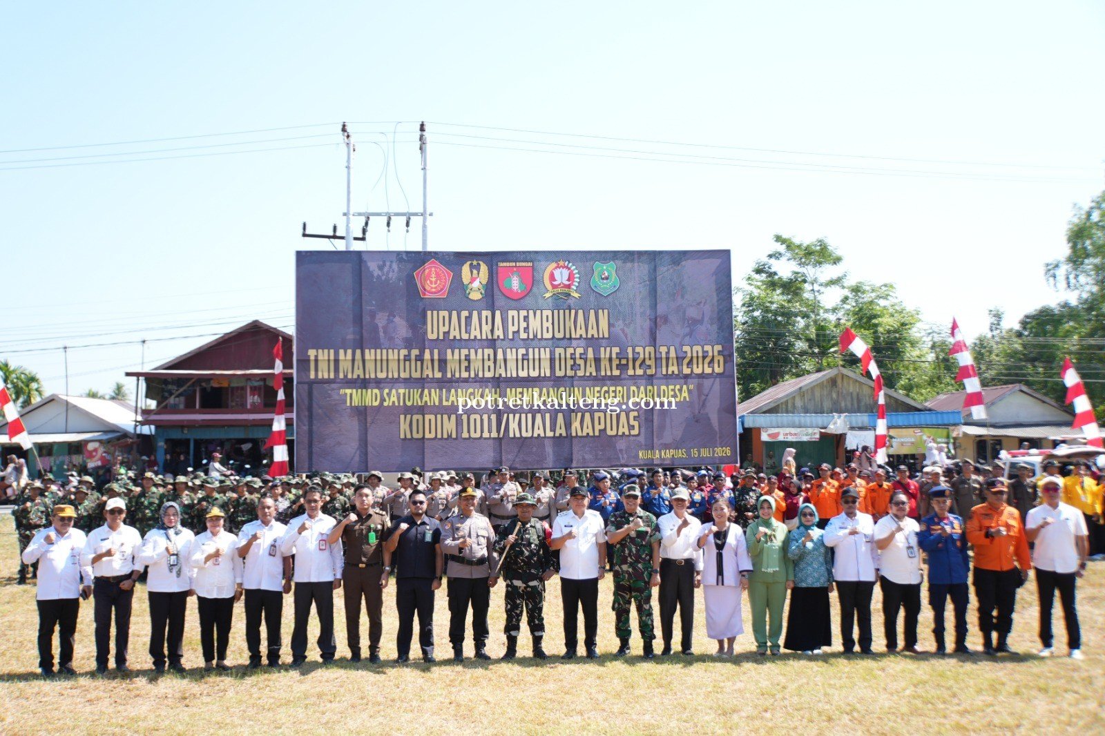 Akselerasi Pembangunan Desa, TMMD ke-129 Tahun 2026 Resmi Dibuka di Tamban Catur