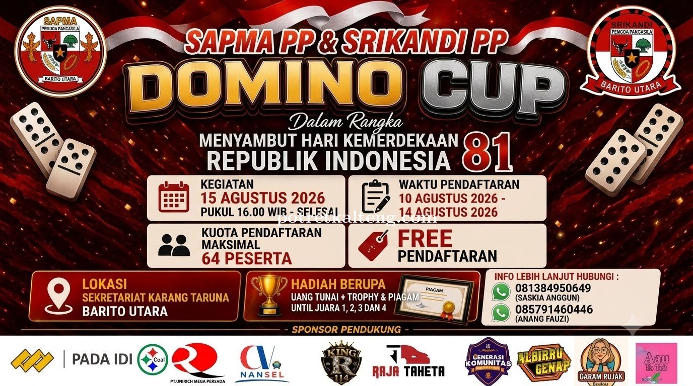 Semarakkan HUT RI ke-81, SAPMA PP Barito Utara dan Srikandi PP Gelar Domino Cup 2026