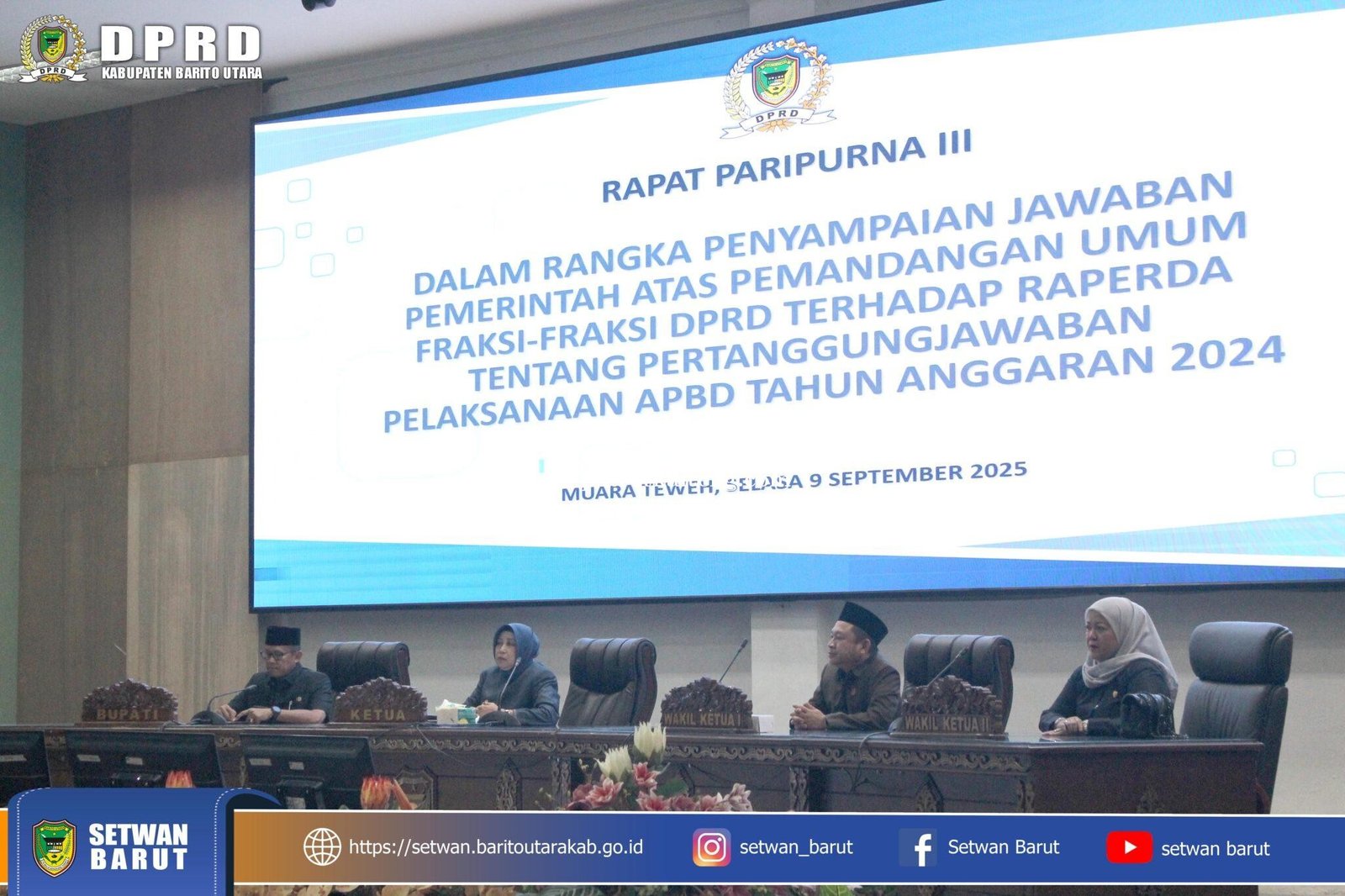 Pj Bupati Barut Jawab Kritik Dewan: Rapat Paripurna III Bahas Pertanggungjawaban APBD 2024