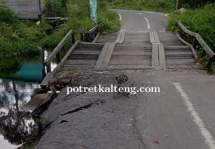 Miris, Jalan Poros Walter Kondrat Baamang Hulu Membahayakan Pengendara