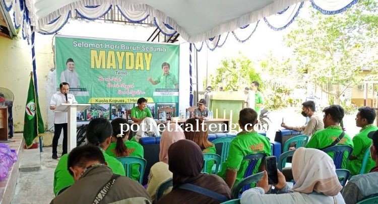 Konfederasi Serikat Buruh Kabupaten Kapuas Peringati Mayday dengan Bakti Sosial